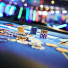 roulettebord med jetoner på casino